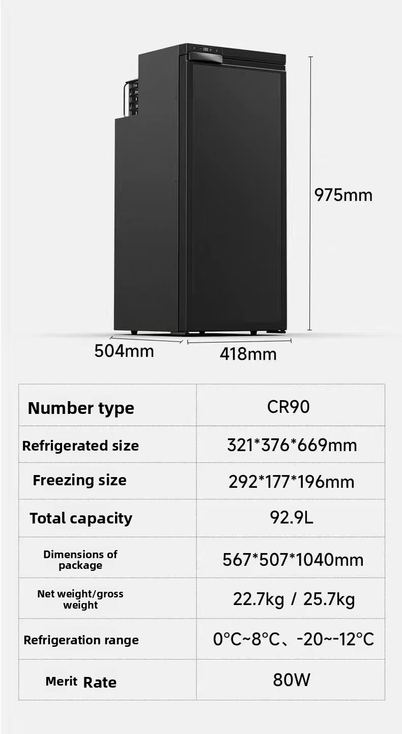 12V Fridge Freezer Rv - CR90 Caravan Refrigerator Eletronic Control 12V