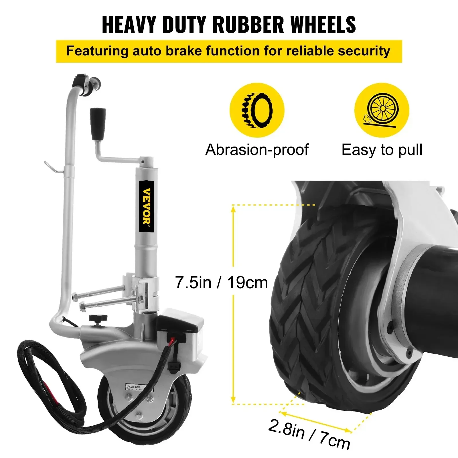 Camper Trailer Jockey Wheel - SIHAO 350W 12V Motorized Trailer Jack