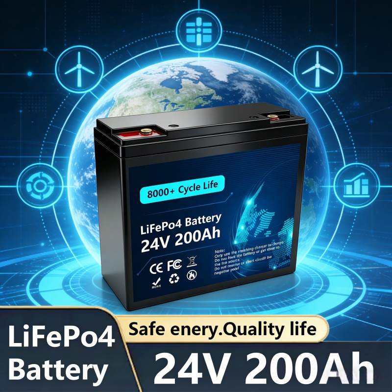 Rv Lithium Battery 200Ah - 24V LiFePO4 200Ah Lithium Battery, Built-in