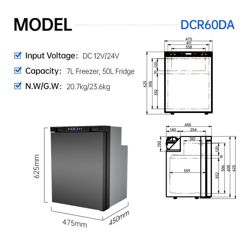 57 Litres Aluminum 12V Fridge  - 12V Fridge Freezer Rv ulasan dan harga