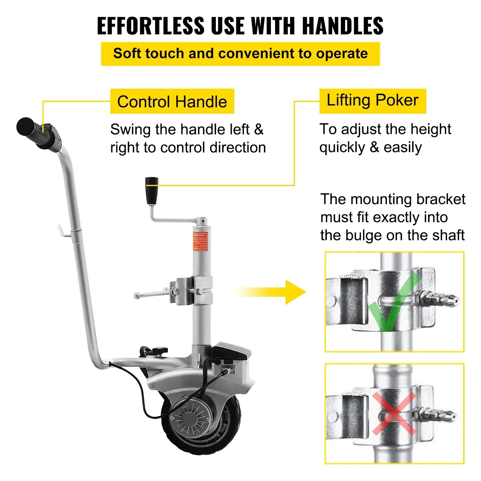 SIHAO 350W 12V Motorized Trail - Camper Trailer Jockey Wheel ulasan dan harga